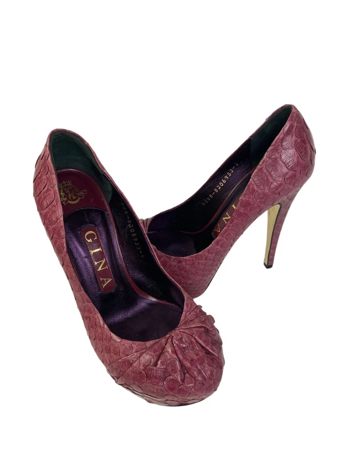 GINA Python кожи 6 платформе каблуки ручной работы Англии закрытый носок Stiletto женщин - Изображение 2 из 4