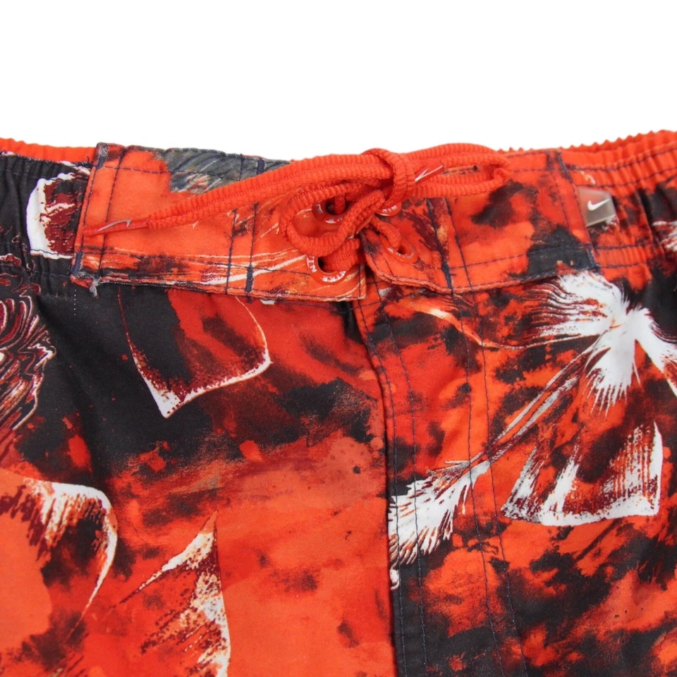 Nike Shorts Mens XXL 2XL Waist 36 38 Red Black Floral Lined Board Swim Holiday - Image 3 of 4