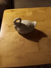 Crowning Touch- Bisque Porcelain Swan Trinket Box. 344