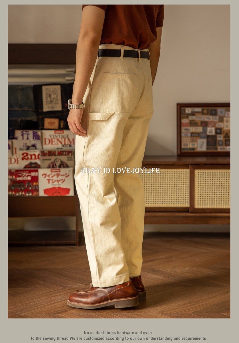 Red Tornado Painter's Pants Cream-Colored Relaxed Straight Red Tornado Painter's Pants Cream-Colored Relaxed Straight