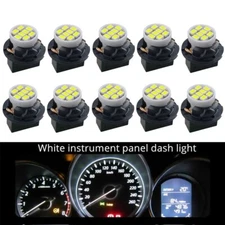 10X White T10 194 LED Bulbs for Instrument Gauge Cluster Dash Light W/ Sockets