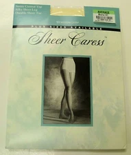 Sheer Caress Satin Control Top Silky Lef Pantyhose Durable Bone 81 AVG