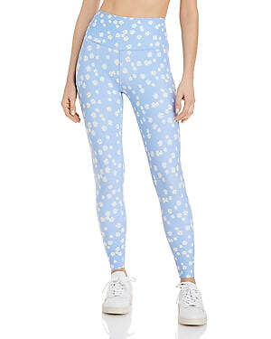 Aqua Womens High Rise Knit Leggings, Blue, Size Large - Picture 1 of 3