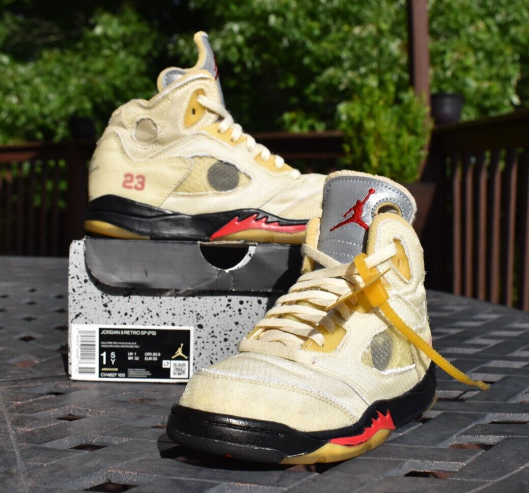 NIKE OFF WHITE AIR JORDAN 5 RETRO SAIL 1-