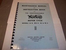 NORTON BIG 4 MODEL 18 ES2 16H 1947-54 MAINTAINANCE & INSTRUCTION BOOK NOW05