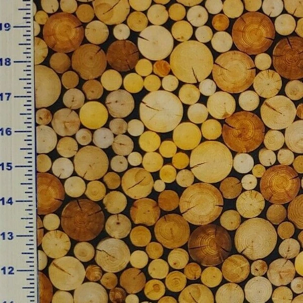 Pila de madera Leña Tela Troncos WINDHAM Edredones Algodón RESTANTE 7/8 YARDAS Foto 2 de 3