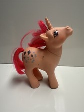 1984 Hasbro My Little Pony G1 Unicorn Skyflier Pony With Glitter Purple Kites