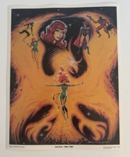 1980s X-MEN JEAN GREY PHOENIX MARVEL GIRL ORIGINAL POSTER ART PRINT MARVEL COMIC