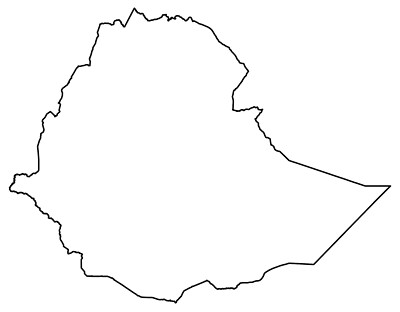 Ethiopia Blank Outline Map GLOSSY POSTER PICTURE PHOTO PRINT BANNER 12488