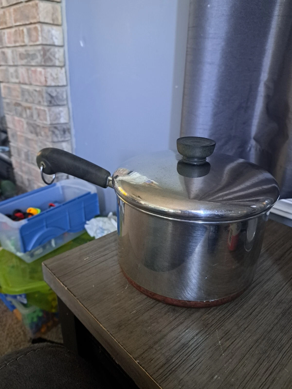 Vintage Revere Ware Copper Clad Bottom 3 Qt Sauce Pan Pot 1801 &Lid Clinton ILL.