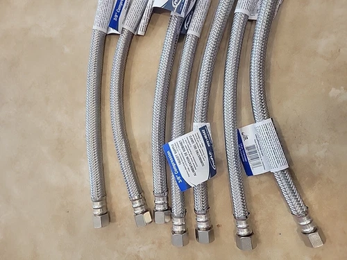 (7) PROFLO PFX146342 12"L Stainless Steel Braided Supply Lines 3/8” Compression - Picture 6 of 9