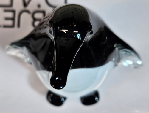 Neu im Karton Objets D'Art massive mundgeblasene farbige Glas Pinguin Figur 5 Zoll - Bild 5 von 10