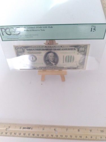 PCGS Fine 15 Fr. 2154m-I 1934B $ 100 Maultier Federal Reserve Note