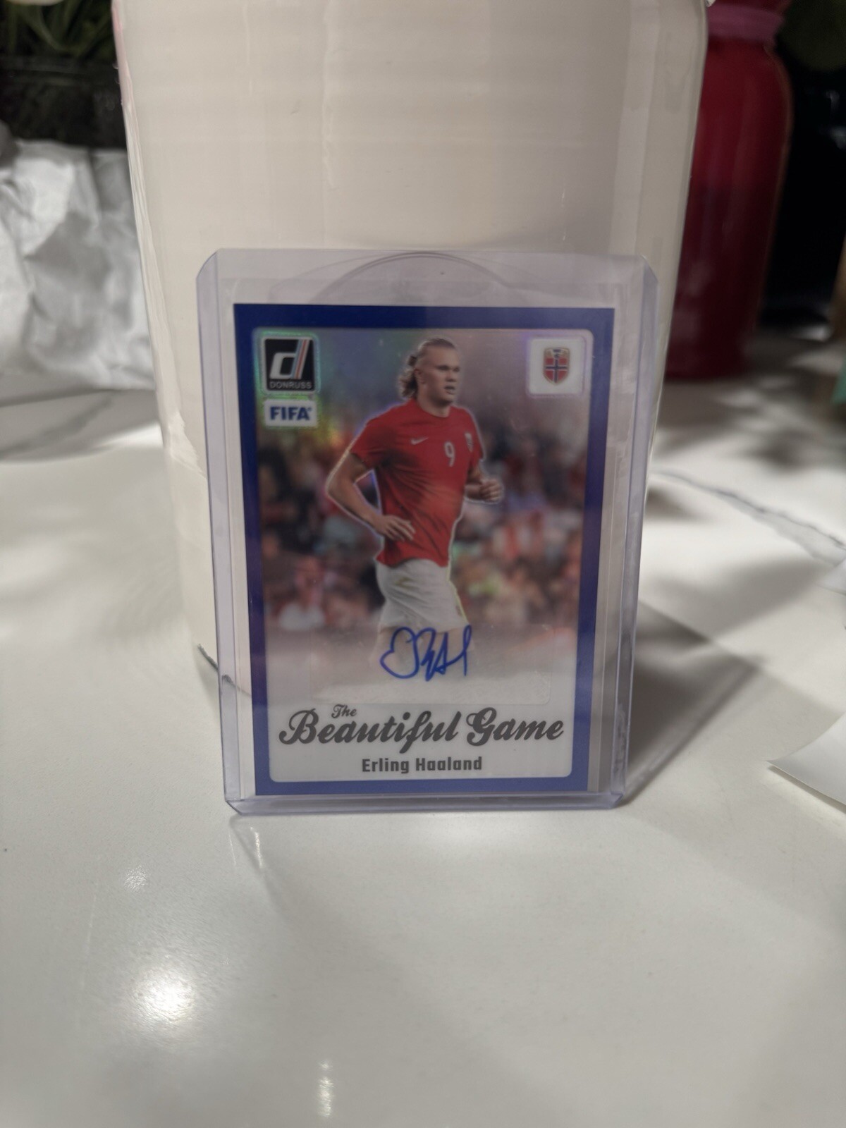 2023 Donruss FIFA Beautiful Game Blue Prizm Silver Auto /99 Erling Haaland SP