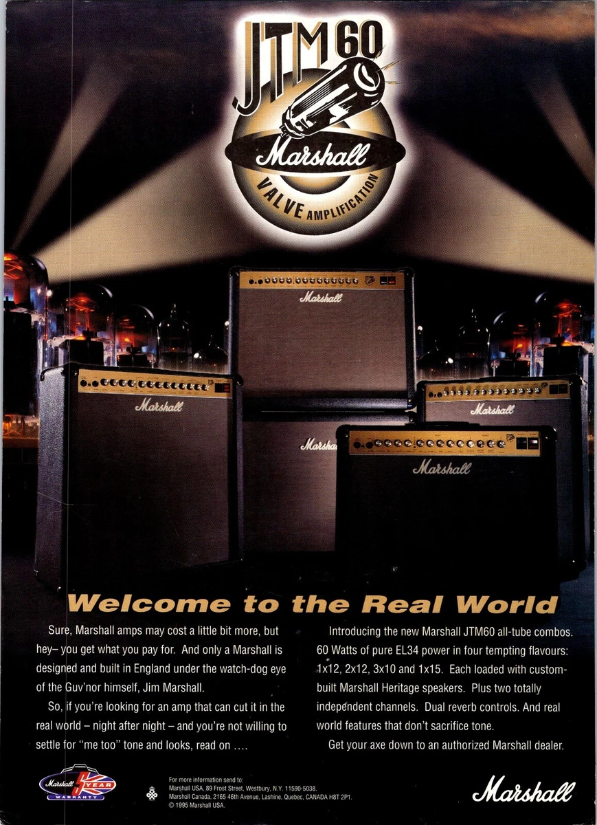 Marshall JTM60 Ad Tube Amp -Framed Original Guitar Magazine 1995