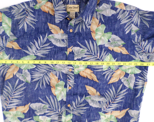 Cooke Street Mens Short Sleeve Hawaiian Camp Shirt 2XL Cotton Blue Reverse Print - Picture 6 of 6