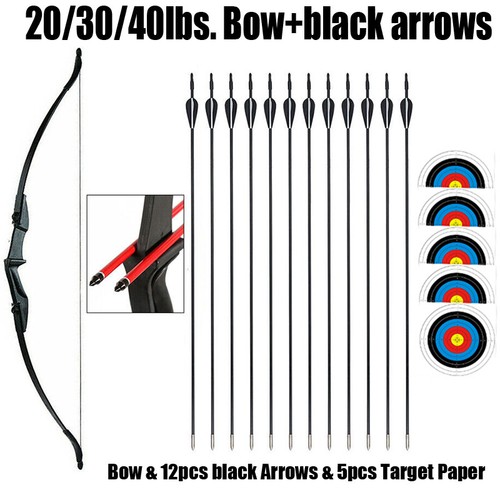 57" Archery Takedown 20-40lb Recurve Bow / 12x Arrow Set for Hunting L/R Hand - Picture 30 of 39