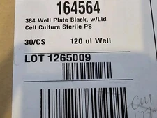 Thermo Scientific 384 Well Blk Plate +Lid Cell Culture Sterile 120ul 164564 |30x