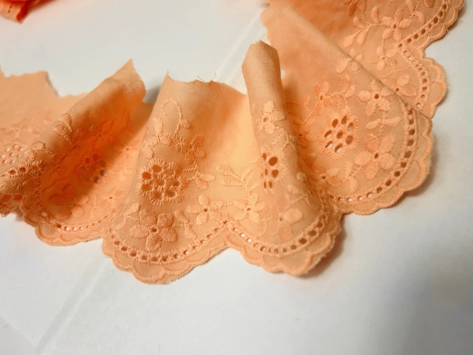 14 yardas ojales naranjas algodón encaje/borde/artesanía/decoración/vestidos Foto 2 de 4