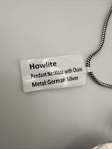 German Silver Howlite 1.5” Oval Pendant 18" Necklace NWT - Picture 8 of 8
