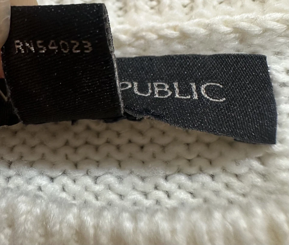 Suéter ajustado tejido color crema para mujer BANANA REPUBLIC, ¡talla L clásico! Foto 2 de 4