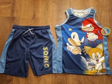 Sonic the Hedgehog Boys Basketball Jersey and Shorts Set Size M 8 NWT
