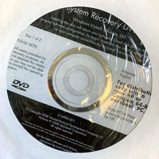 HP COMPAQ  SYSTEM RECOVERY DVD SET  NEW  516980-001 VISTA ULTIMATE SP1 2 DISCS