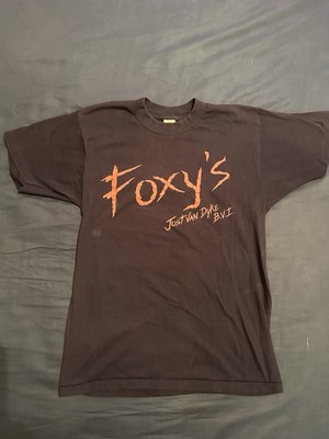 Vtg 80s Foxy s Jost Van Dyke BVI T Shirt USA Made 50/50 Caribbean Beach Bar M