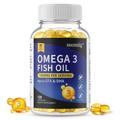 Omega 3 Fish Oil 1000 Mg EPA DHA 30-120 Softgels Daily Support Supplement