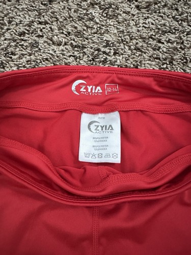 ZYIA-Girls( size 12/14) Full Length Leggings/active Wear, Red, Excellent - Picture 3 of 4