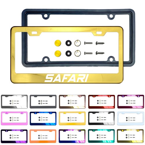 Lasergeätzt Anpassen Edelstahl Nummernschild Rahmen Metallkappen Fit-Safari - Bild 16 von 129