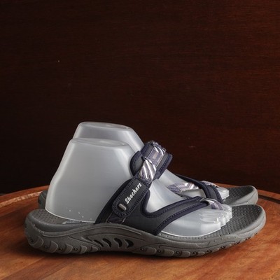 Skechers Sandals WMS SZ 11 Blue Reggae Vibrancy Outdoor Walking Flat Shoes NWT