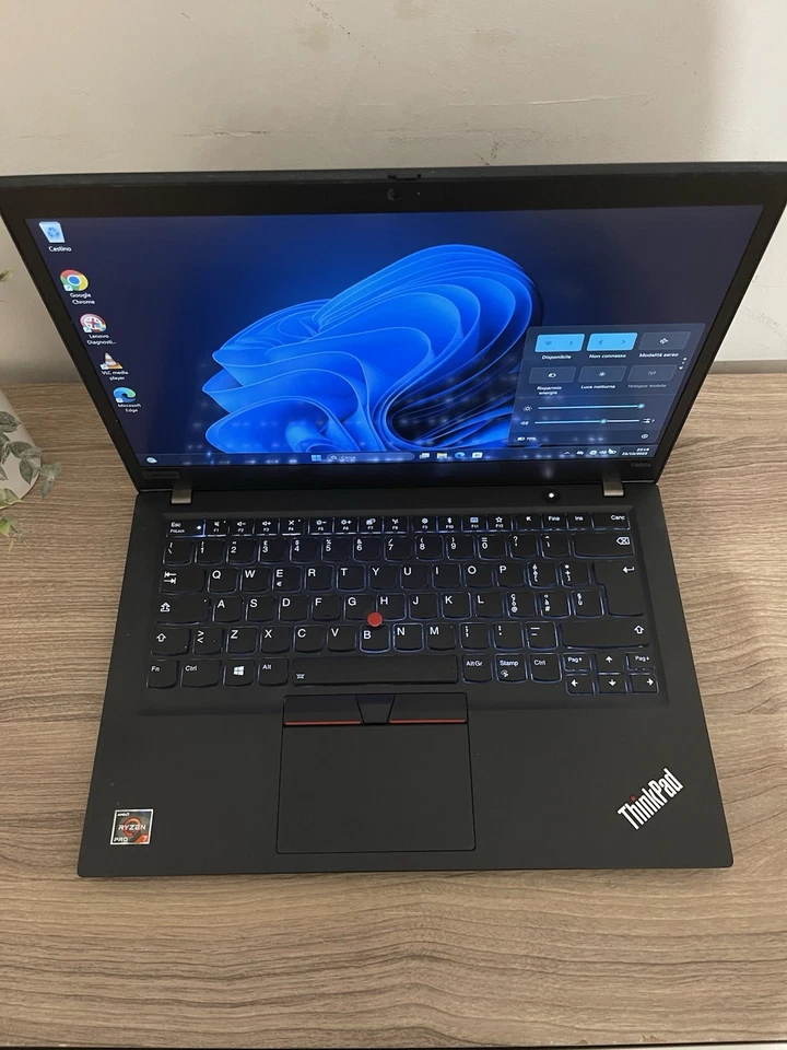 Lenovo thinkpad T495s AMD RYZEN 7 PRO 3700U Radeon Vega 16gb/256ssd FHD WIN 11 - Immagine 4 di 4
