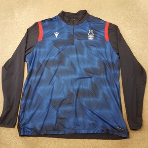 Nottingham Forest Mens 1/4 Zip Top 6XL Blue Macron Football Training NFFC