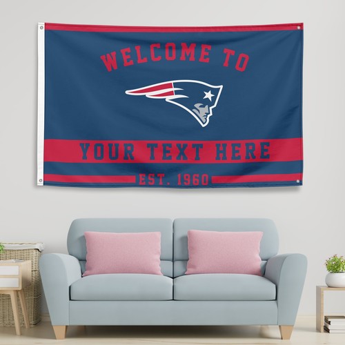 Personalized New England Patriots 3x5 ft Flag Custom Football Welcome Banner - Picture 1 of 2