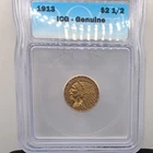 1913 $2.50 Indian Head Gold Coin ICG Genuine Philadelphia Business Strike