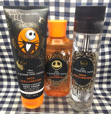 NIGHTMARE BEFORE CHRISTMAS Bath Body Works Jack 3 Piece Mist Gel Cream Set New