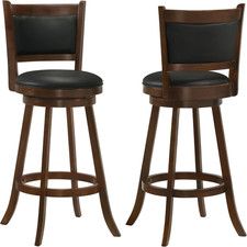 Chestnut Upholstered Swivel Bar Stools Set of 2 - 30-Inch Height