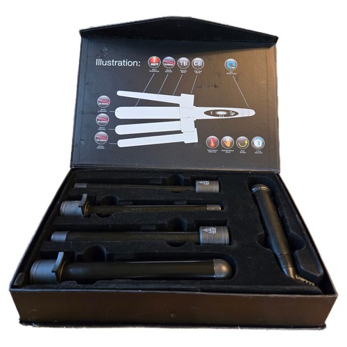 The New Evolution 4 Part Curler Iron Hair Tool Tested Works Titanium No Glove