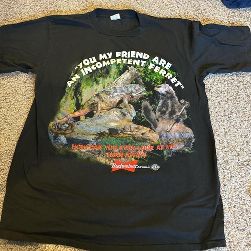 Vintage Budweiser Ferret And Chameleon Shirt Sz 2xl