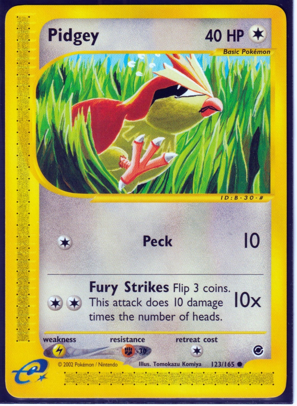 VINTAGE 2002 POKEMON PIDGEY 123/165 EXPEDITION (e-Reader) REGULAR NM/M