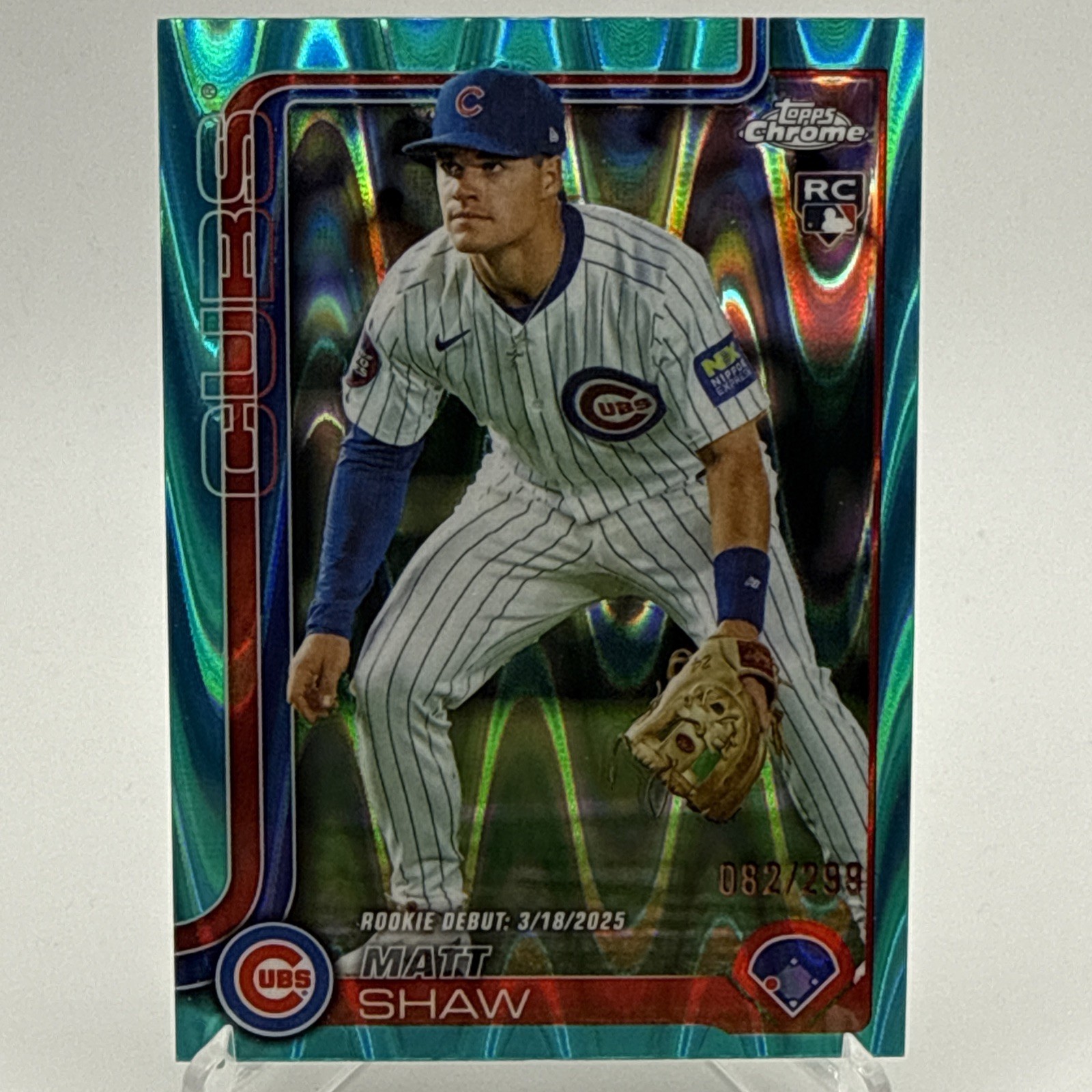 2025 Topps Chrome Update - Matt Shaw RC #USC135 - Teal Raywave Refractor 082/299