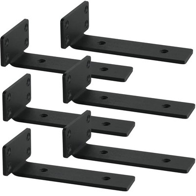 Schwarze Regalhalterung, Schwerlastkonsole, 90 Grad Winkel, 6er Pack