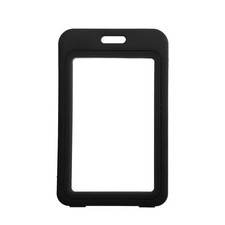 Retractable Badge Holder Double Sided Transparent ID Card Case Office Staff 1PC