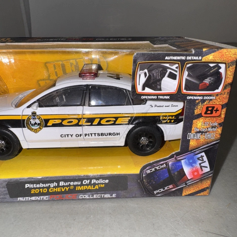 Jada Toys Hero Patrol Pittsburgh Bureau of Police 2010 Chevy Impala NIB 1:32 - Image 3 of 4