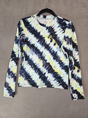 Athleta Girl Size 18 XXL Rash Gaud Long Sleeve Shirt Tye Dye Mock Swimwear 