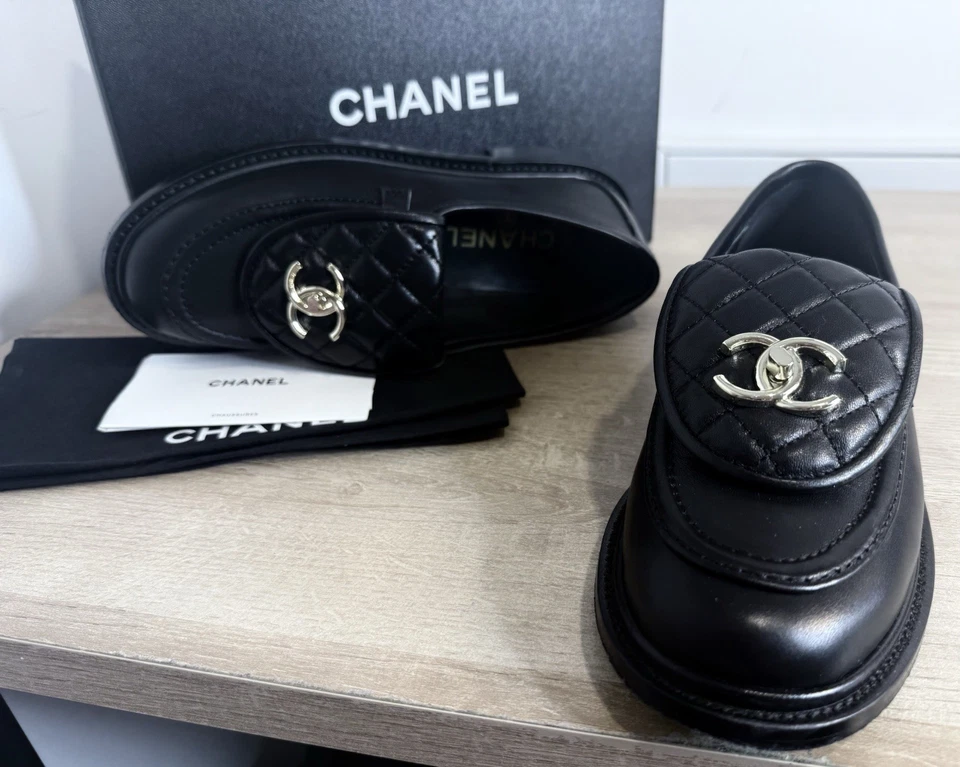 Женские CHANEL черный выстеганный клапан замок золото - черный - Изображение 2 из 4