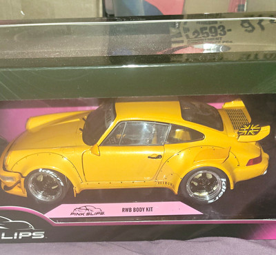 Jada Pink Slips Porsche 911 (964) RWB Body Kit 1989 1:18 Diecast Yellow