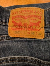 Levi 505 Light Wash Denim Jeans Made In USA Sz 36x32 100 Cotton VTG 90s 2000