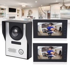 Wired Video Intercom System with 2pcs 7in Screen IR Night Vi-sion Remote Unlock  
